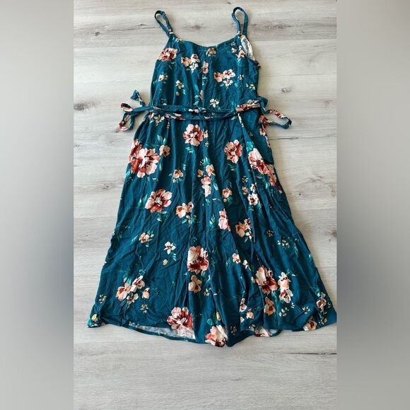 Torrid Rayon Slub Easy Culotte Jumpsuit Tranquil Floral Gulf Coast 3 (22-24) NWT - Picture 7 of 7